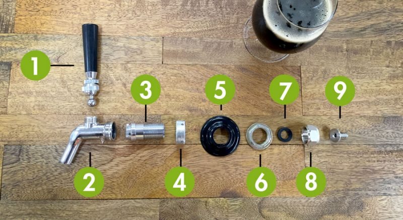 Draft system faucet and tap parts inspected during a draft health check